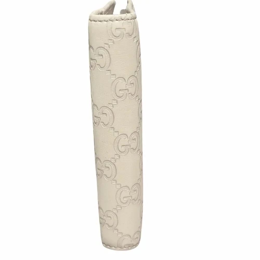 Gucci Guccissima Ivory Leather Agenda Planner w/ Heart Clasp & Inserts / Pen